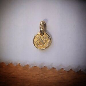 David Yurman 22k shipwreck coin amulet pendant